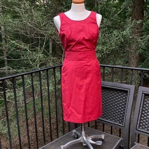 J. Crew red sleeveless dress with pockets sz. 4